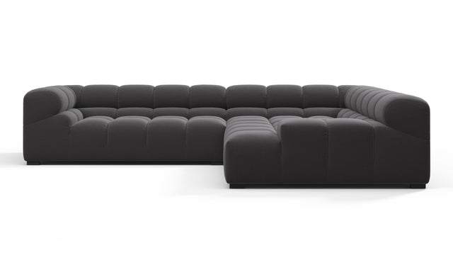 Tufty - Tufty Sectional, Right Corner, Ink Brushed Weave