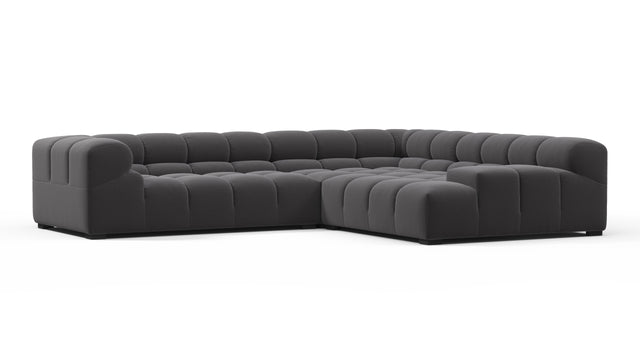 Tufty - Tufty Sectional, Right Corner, Ink Brushed Weave