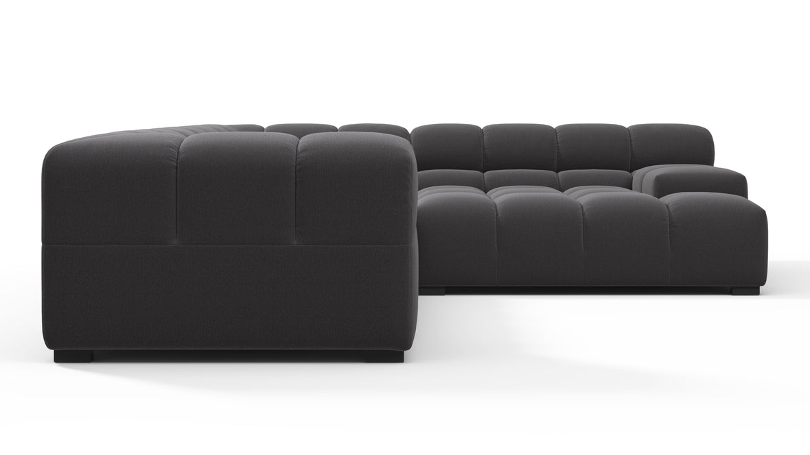 Tufty - Tufty Sectional, Right Corner, Ink Brushed Weave