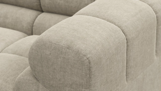 Tufty - Tufty Sectional, Left Corner, Beige Gray Chenille