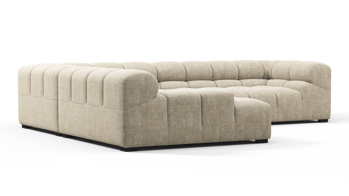 Tufty - Tufty Sectional, Left Corner, Beige Gray Chenille