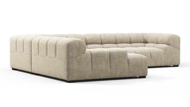 Tufty - Tufty Sectional, Left Corner, Beige Gray Chenille