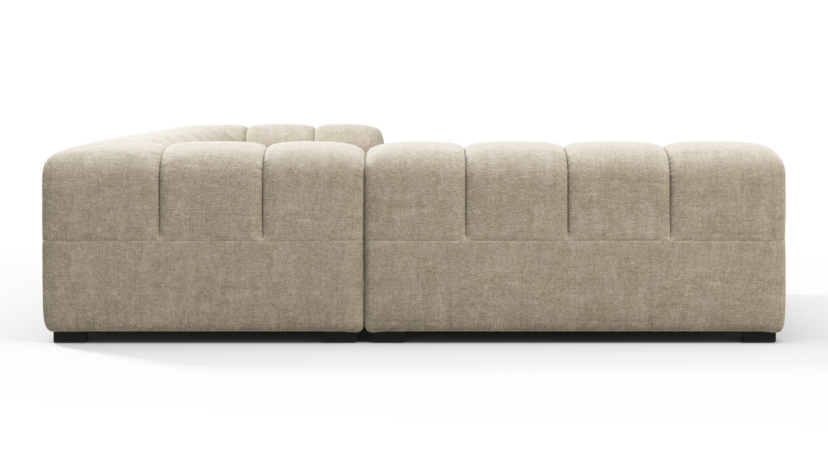 Tufty - Tufty Sectional, Left Corner, Beige Gray Chenille