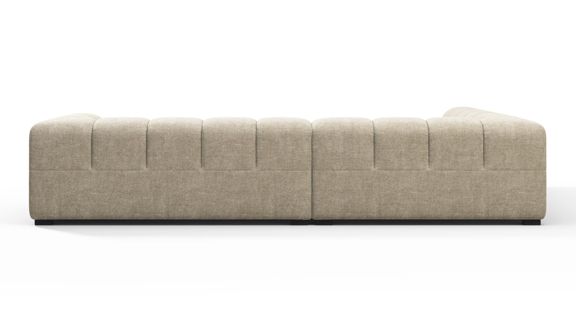 Tufty - Tufty Sectional, Left Corner, Beige Gray Chenille
