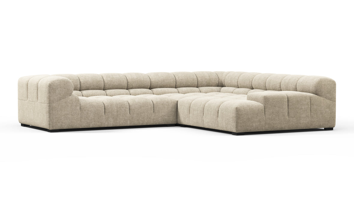 Tufty - Tufty Sectional, Right Corner, Beige Gray Chenille