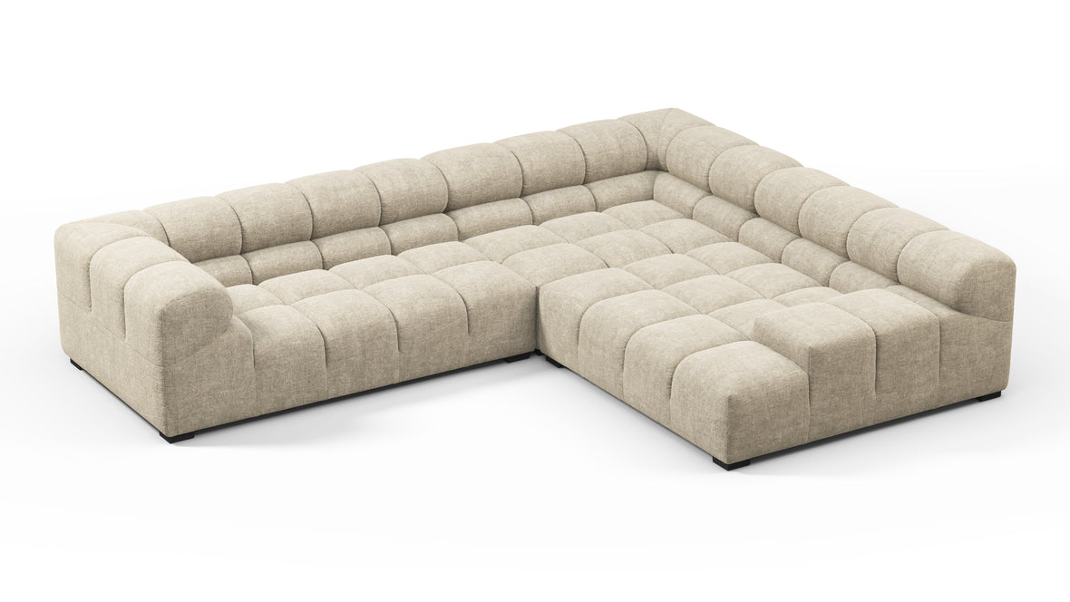 Tufty - Tufty Sectional, Right Corner, Beige Gray Chenille