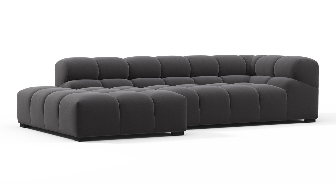 Tufty - Tufty Sectional, Small L, Left, Ink Brushed Weave