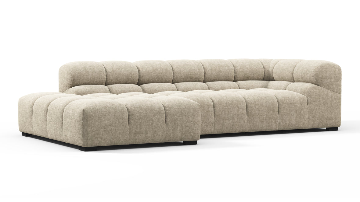 Tufty - Tufty Sectional, Small L, Left, Beige Gray Chenille