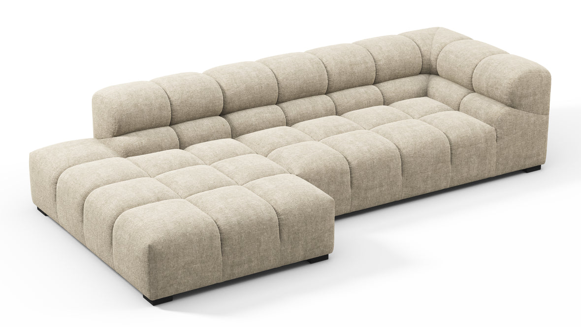 Tufty - Tufty Sectional, Small L, Left, Beige Gray Chenille