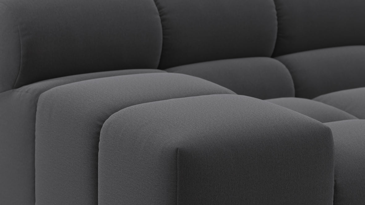 Tufty - Tufty Sectional, Small, Left Chaise, Ink Brushed Weave