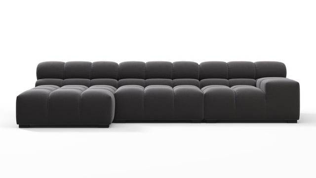 Tufty - Tufty Sectional, Small, Left Chaise, Ink Brushed Weave