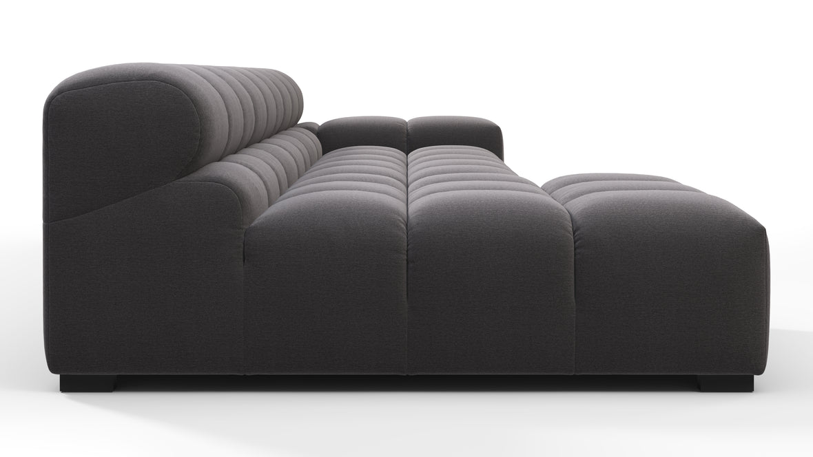 Tufty - Tufty Sectional, Small, Left Chaise, Ink Brushed Weave