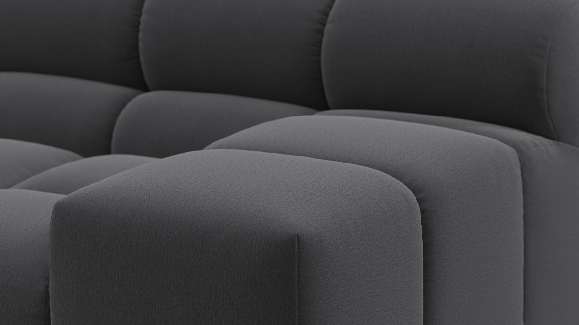 Tufty - Tufty Sectional, Small, Right Chaise, Ink Brushed Weave