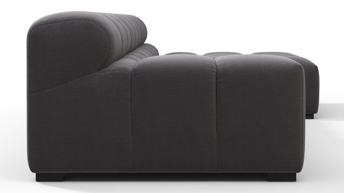 Tufty - Tufty Sectional, Small, Right Chaise, Ink Brushed Weave