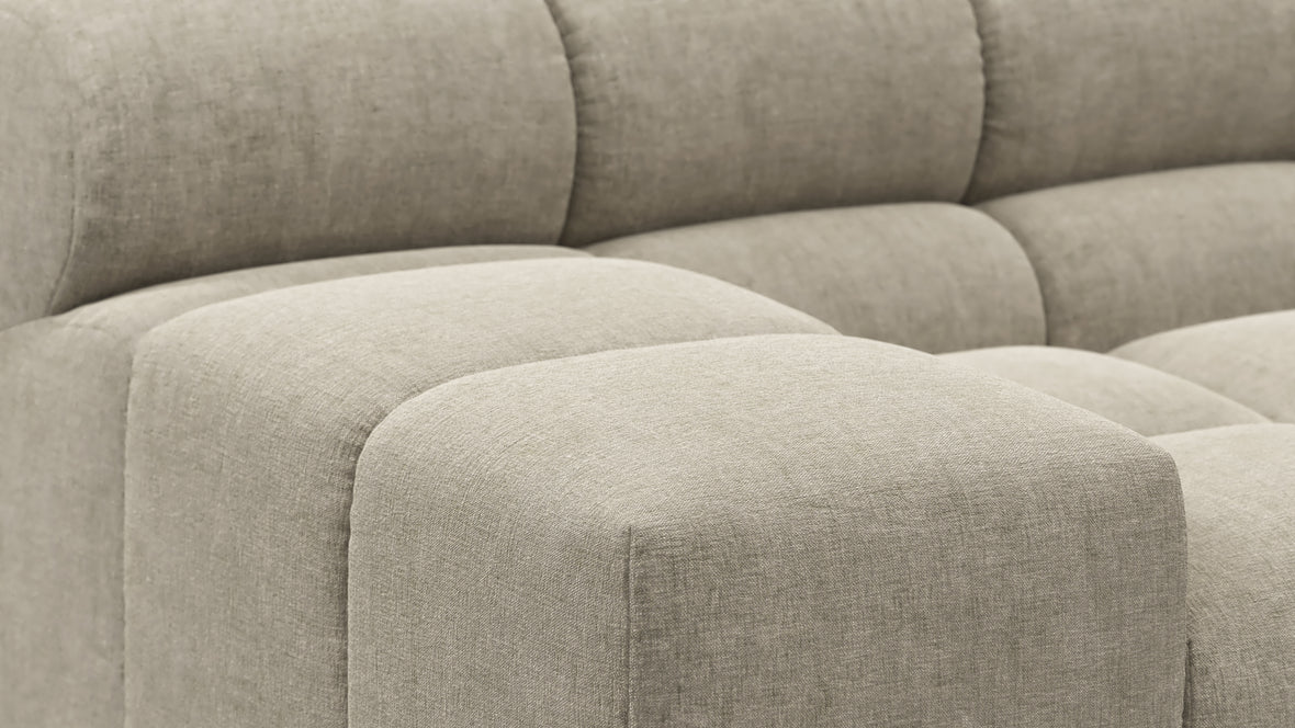 Tufty - Tufty Sectional, Small, Left Chaise, Beige Gray Chenille