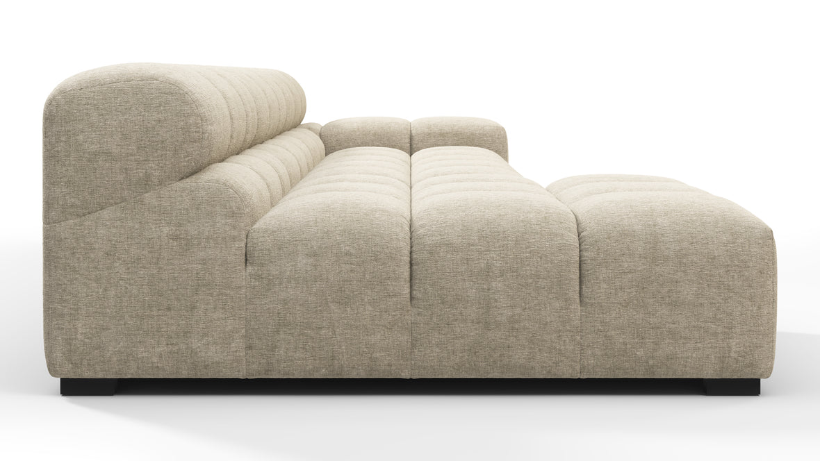 Tufty - Tufty Sectional, Small, Left Chaise, Beige Gray Chenille