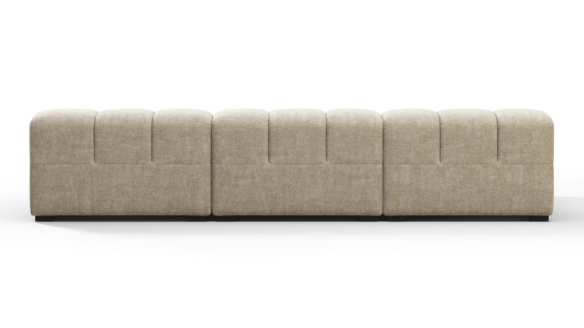 Tufty - Tufty Sectional, Small, Left Chaise, Beige Gray Chenille