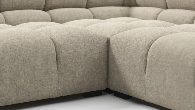 Tufty - Tufty Sectional, U Shape, Beige Gray Chenille