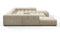 Tufty - Tufty Sectional, U Shape, Beige Gray Chenille