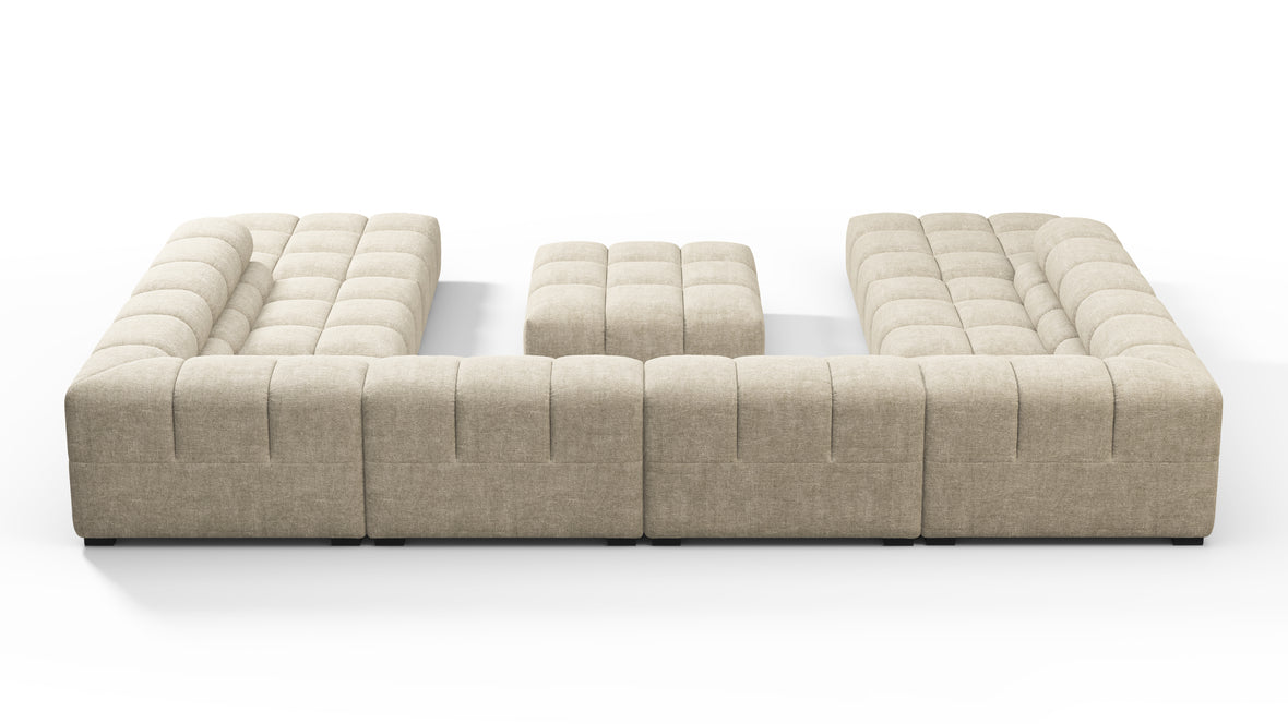 Tufty - Tufty Sectional, U Shape, Beige Gray Chenille