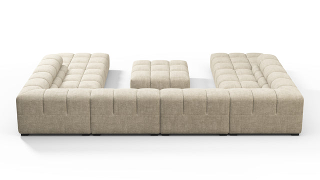 Tufty - Tufty Sectional, U Shape, Beige Gray Chenille