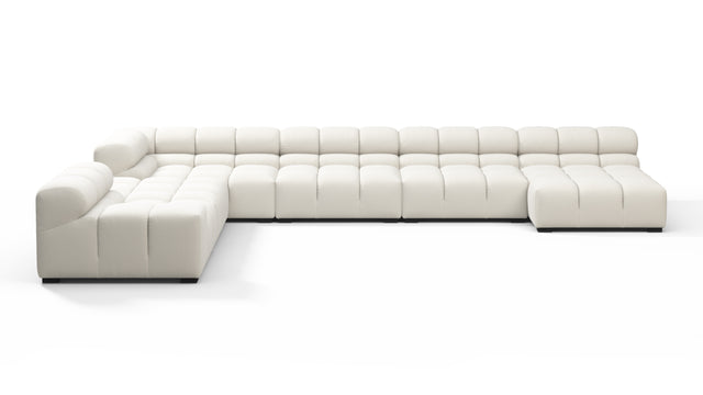 Tufty - Tufty Sectional, Extra Large Left Corner, Oatmeal Brushed Weave