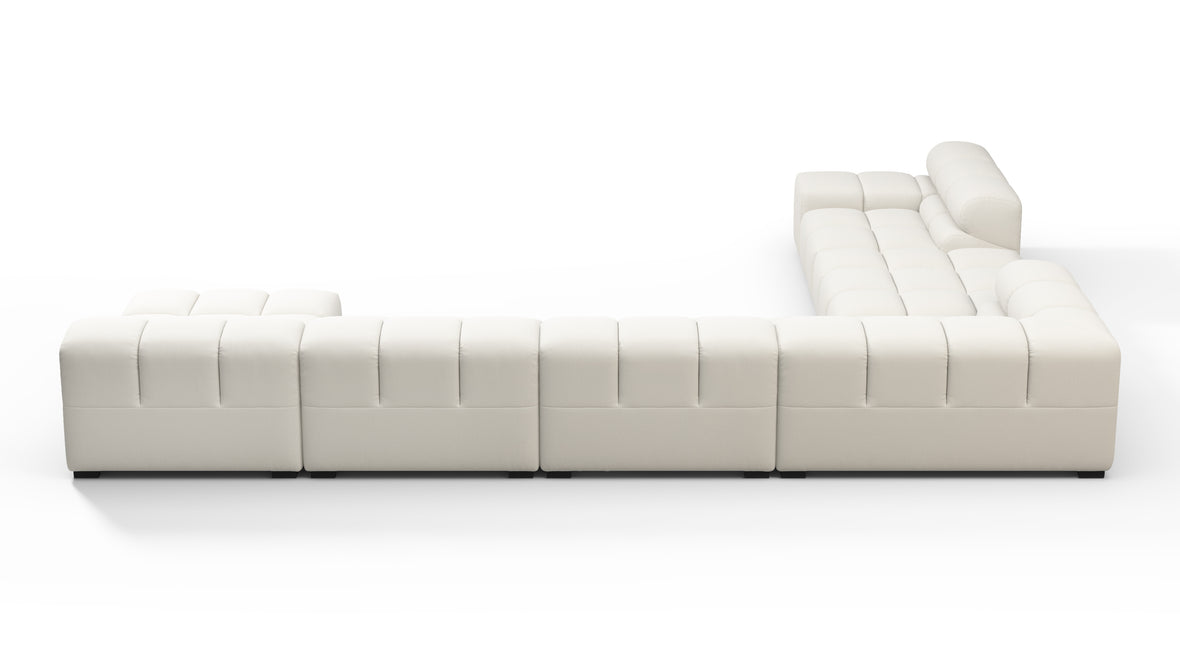 Tufty - Tufty Sectional, Extra Large Left Corner, Oatmeal Brushed Weave