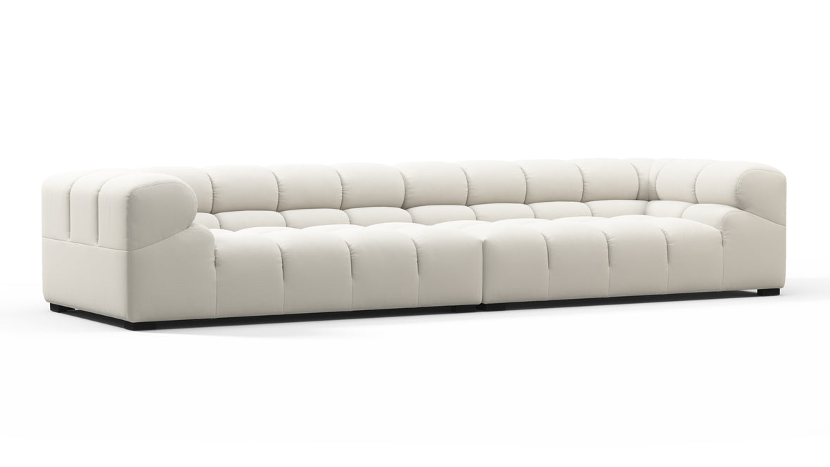 Tufty - Tufty Sectional, Extra Large Sofa, Oatmeal Brushed Weave
