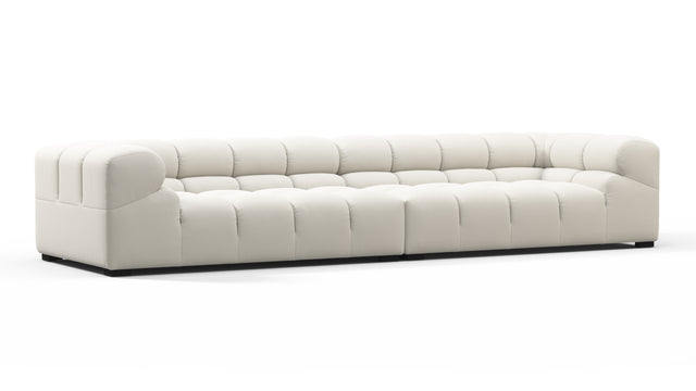 Tufty - Tufty Sectional, Extra Large Sofa, Oatmeal Brushed Weave