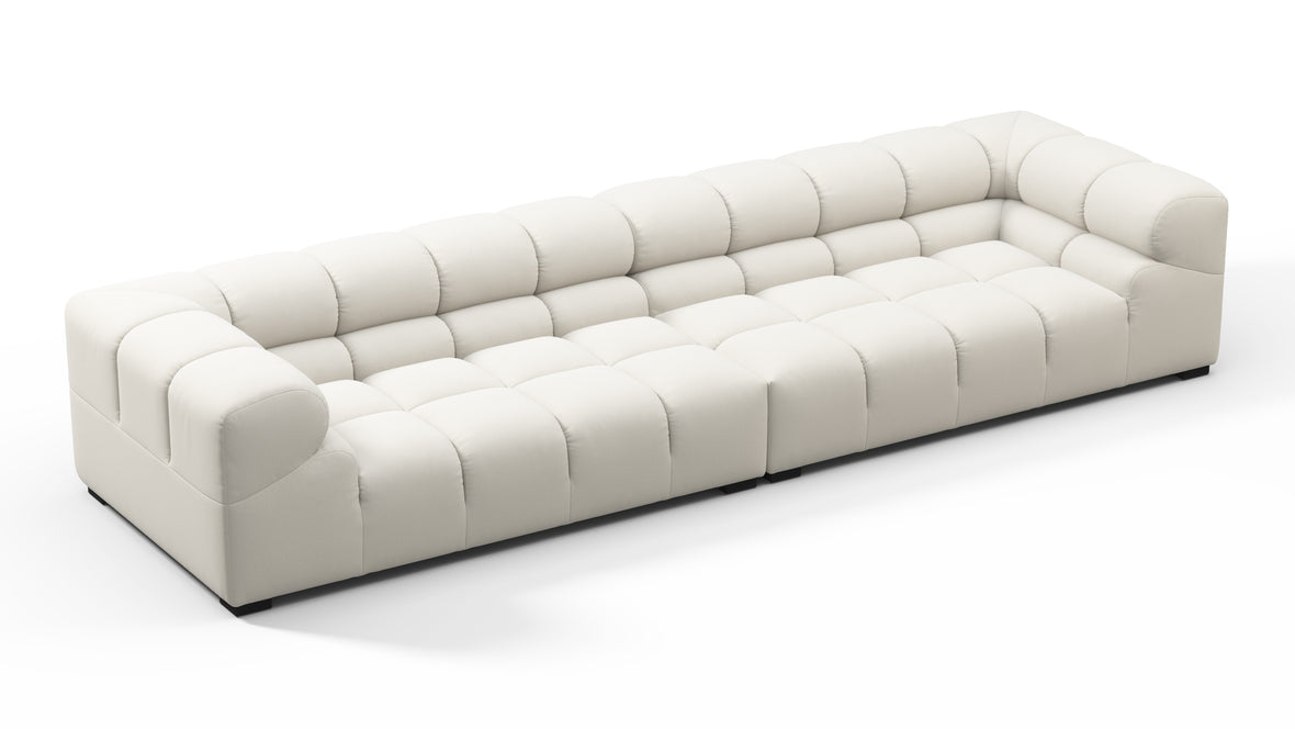 Tufty - Tufty Sectional, Extra Large Sofa, Oatmeal Brushed Weave