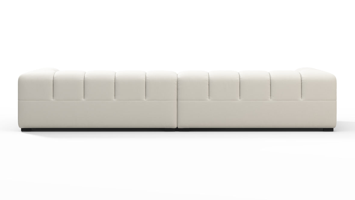 Tufty - Tufty Sectional, Extra Large Sofa, Oatmeal Brushed Weave