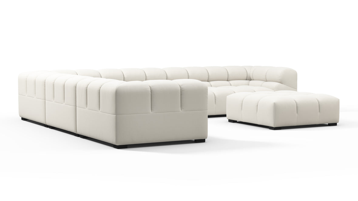 Tufty - Tufty Sectional, Large Left Corner, Oatmeal Brushed Weave