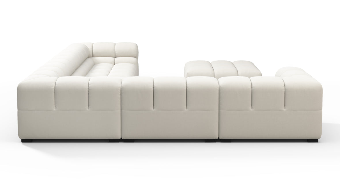 Tufty - Tufty Sectional, Large Left Corner, Oatmeal Brushed Weave