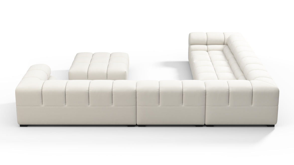 Tufty - Tufty Sectional, Large Left Corner, Oatmeal Brushed Weave