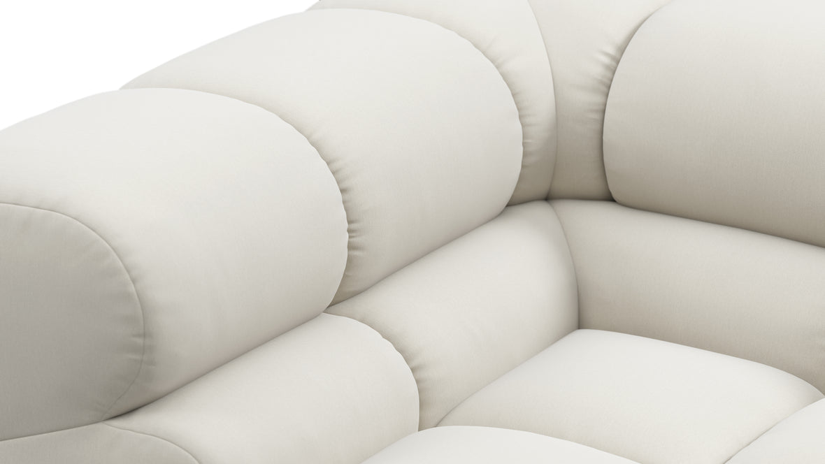 Tufty - Tufty Sectional, Large, Right Chaise, Oatmeal Brushed Weave