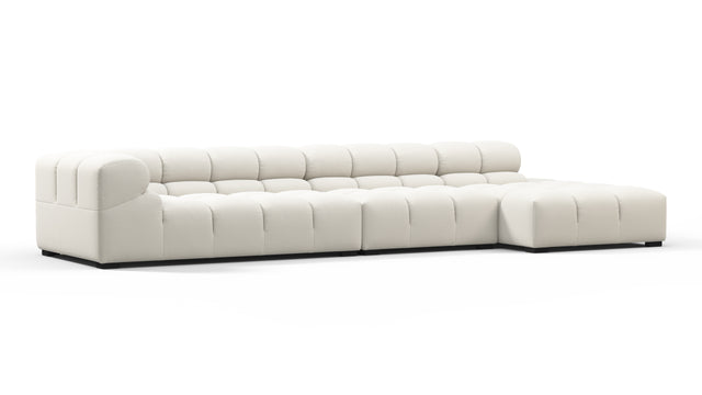 Tufty - Tufty Sectional, Large, Right Chaise, Oatmeal Brushed Weave