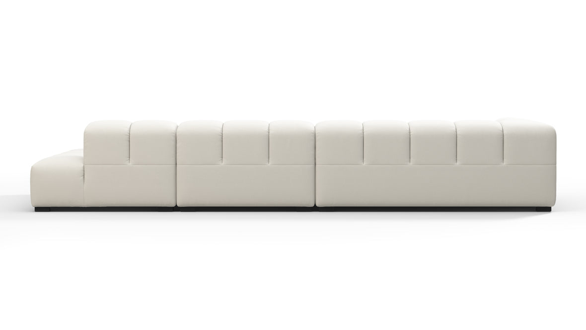 Tufty - Tufty Sectional, Large, Right Chaise, Oatmeal Brushed Weave