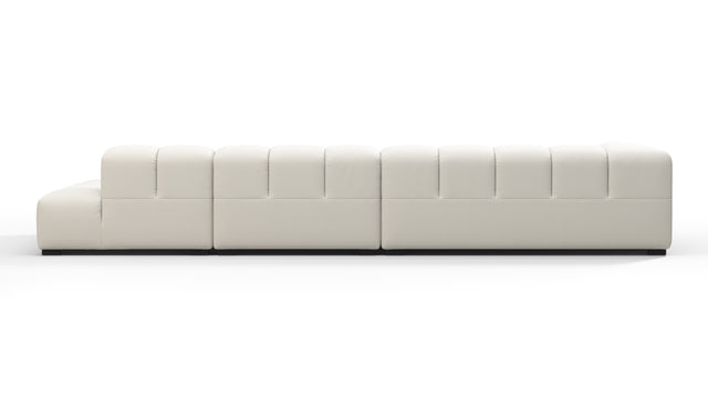Tufty - Tufty Sectional, Large, Right Chaise, Oatmeal Brushed Weave
