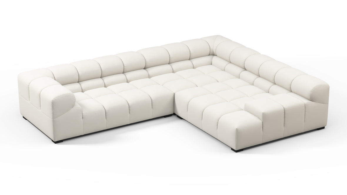 Tufty - Tufty Sectional, Right Corner, Oatmeal Brushed Weave