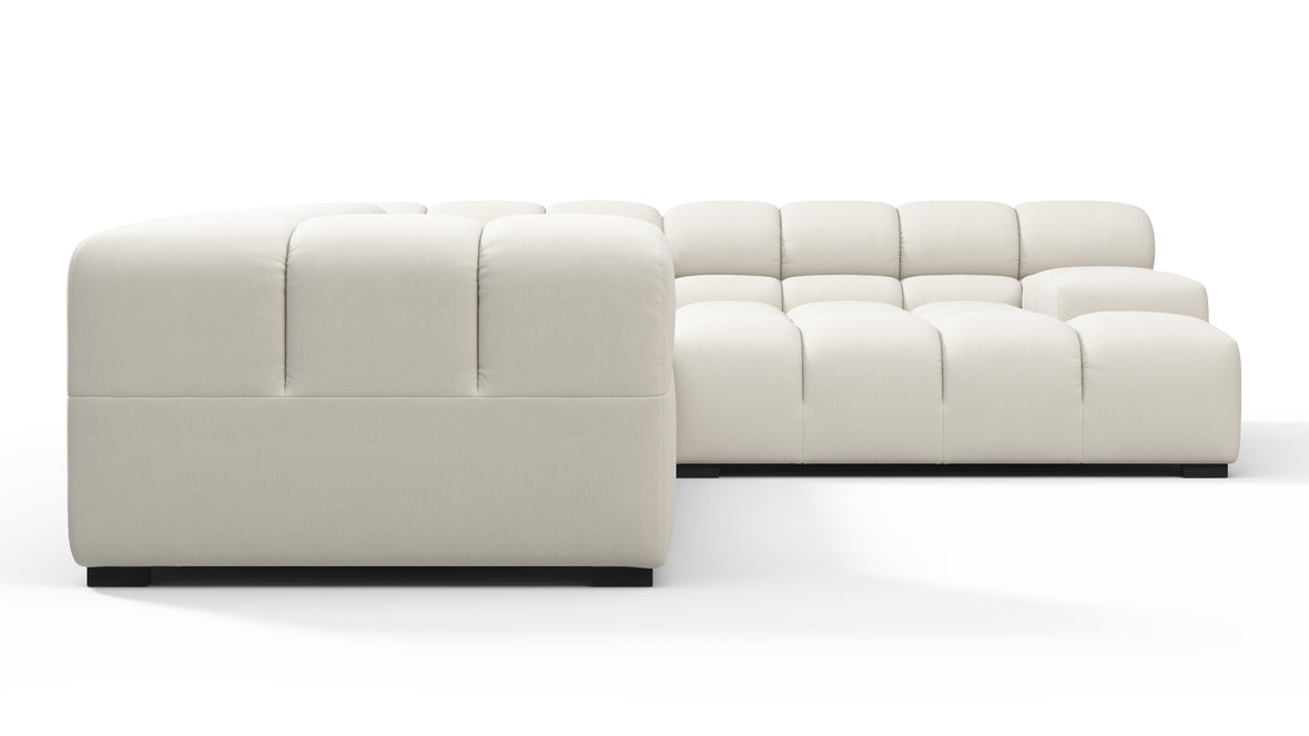Tufty - Tufty Sectional, Right Corner, Oatmeal Brushed Weave
