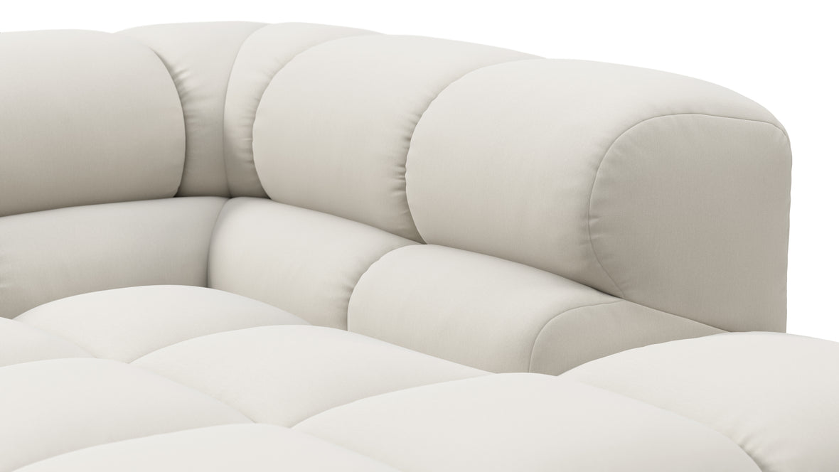 Tufty - Tufty Sectional, Small L, Left, Oatmeal Brushed Weave