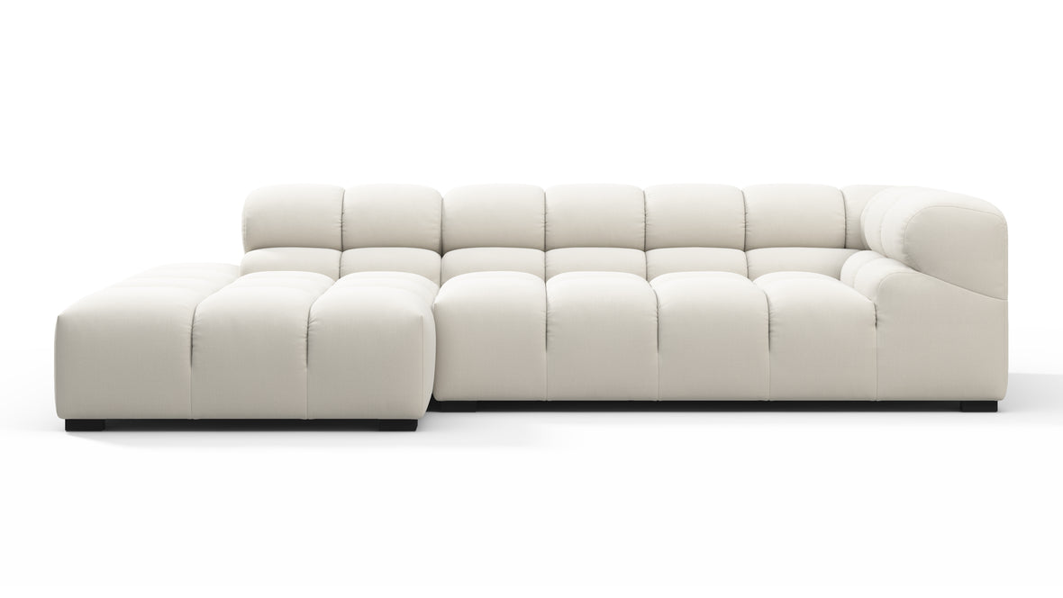 Tufty - Tufty Sectional, Small L, Left, Oatmeal Brushed Weave