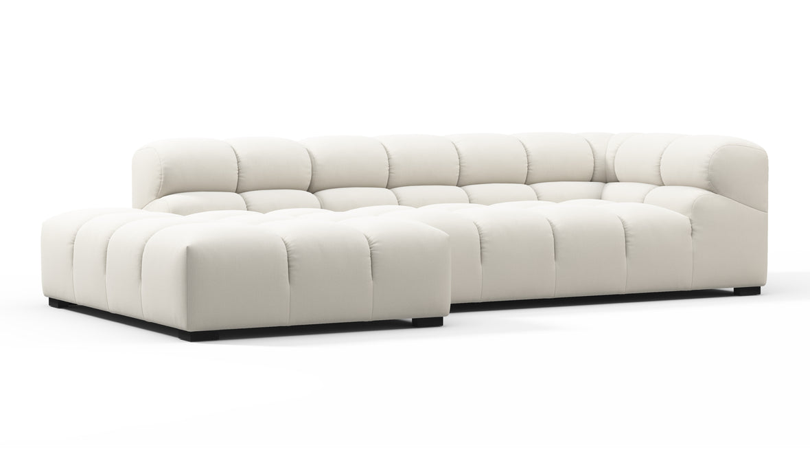 Tufty - Tufty Sectional, Small L, Left, Oatmeal Brushed Weave