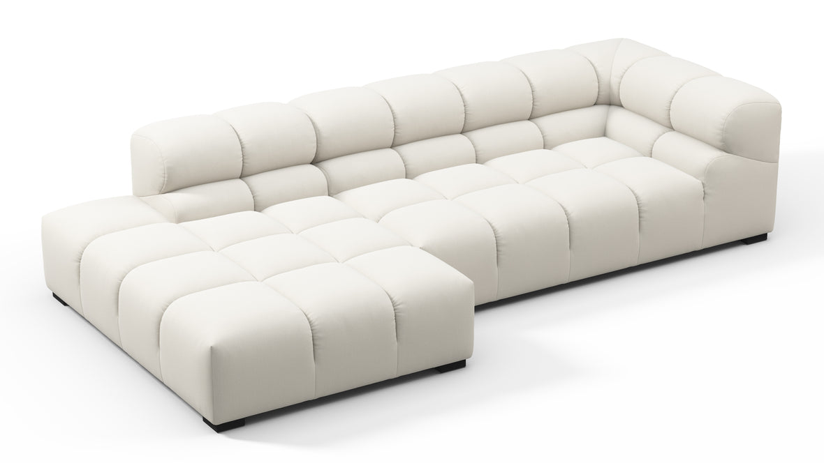 Tufty - Tufty Sectional, Small L, Left, Oatmeal Brushed Weave