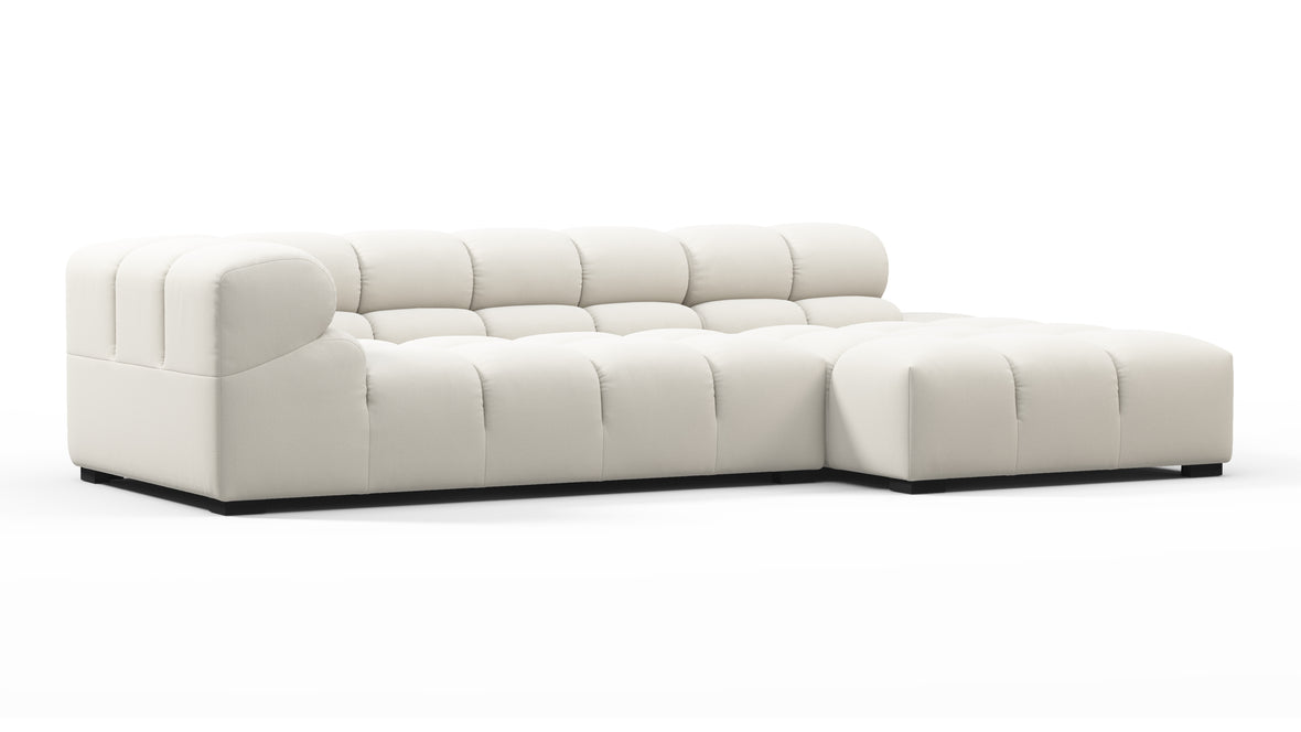 Tufty - Tufty Sectional, Small L, Right, Oatmeal Brushed Weave