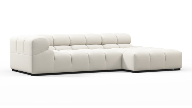 Tufty - Tufty Sectional, Small L, Right, Oatmeal Brushed Weave