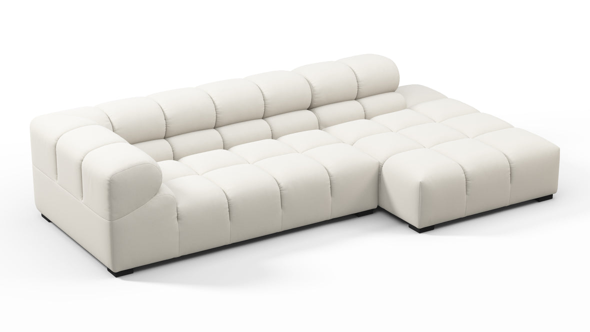 Tufty - Tufty Sectional, Small L, Right, Oatmeal Brushed Weave