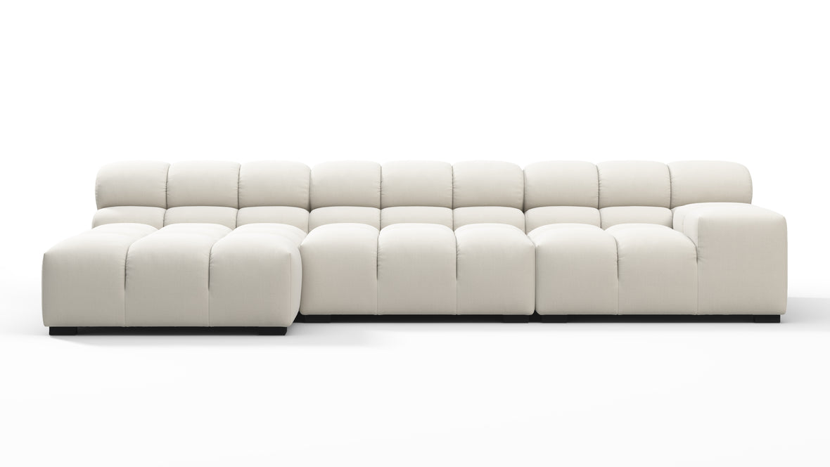 Tufty - Tufty Sectional, Small, Left Chaise, Oatmeal Brushed Weave