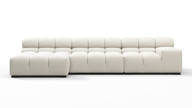 Tufty - Tufty Sectional, Small, Left Chaise, Oatmeal Brushed Weave