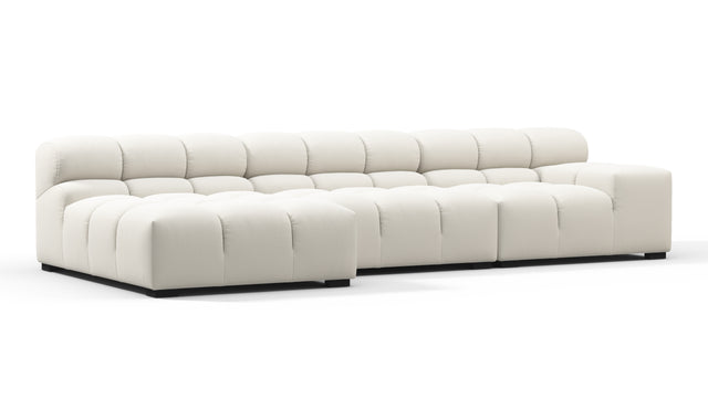 Tufty - Tufty Sectional, Small, Left Chaise, Oatmeal Brushed Weave